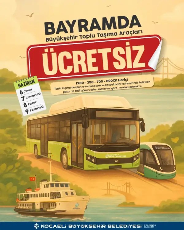 Kurban Bayramı’nda Kocaeli’de bedava!