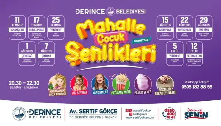 Derince’de Çocuklara Yaz Şenlikleri Coşkusu Başlıyor