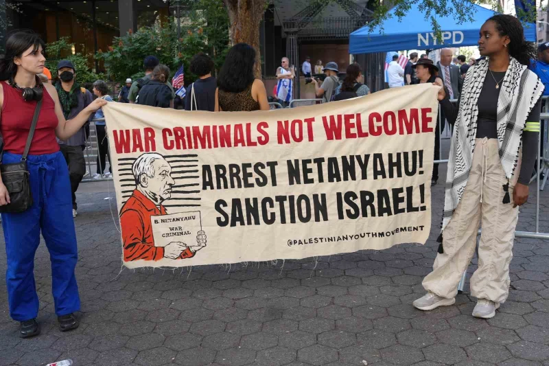 New York’ta Netanyahu’ya Karşı Binlerce Kişiden Protesto Gösterisi