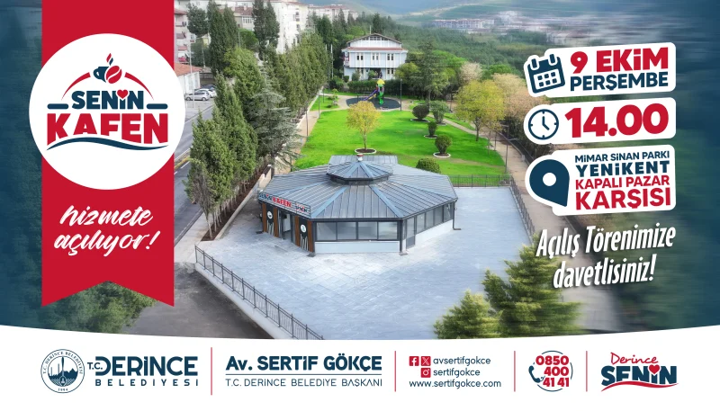 Derince’de Hayata Değer Katacak Yeni Yaşam Alanı: Senin Kafen Hizmete Giriyor