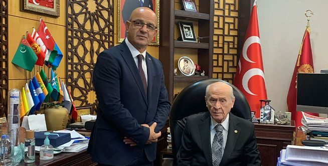 Aydın Ünlü, Devlet Bahçeli’yi makamında ziyaret etti