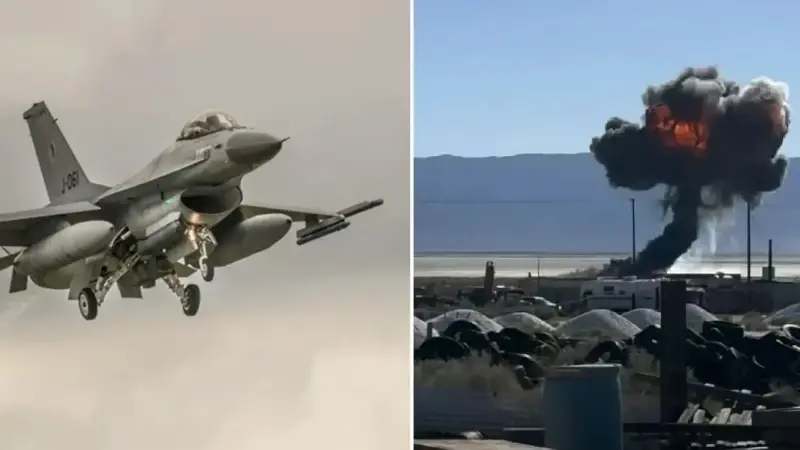 ABD’de F-16C Savaş Uçağı Mojave Çölü’ne Düştü