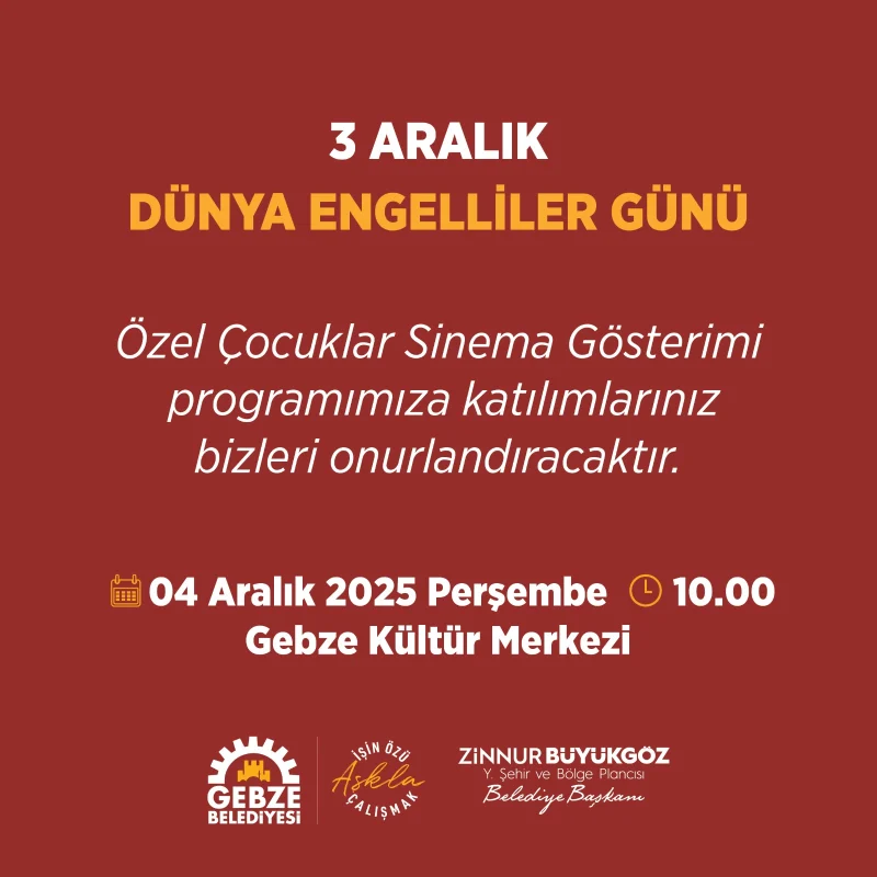 Gebze’de Özel Çocuklar İçin Sinema Gösterimi!