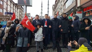 Güneysu'dan Galata'ya Filistin İçin Destek Yürüyüşü