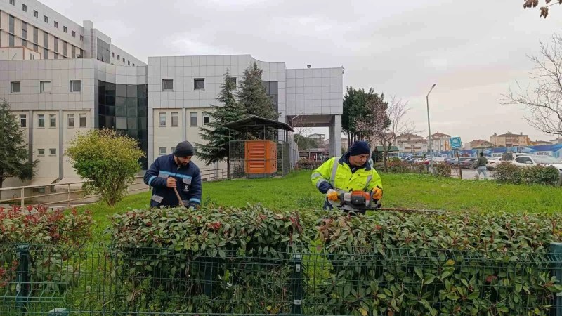 Kocaeli'de Hastane Bahçelerinde Budama ve Bakım Çalışmaları Sürüyor