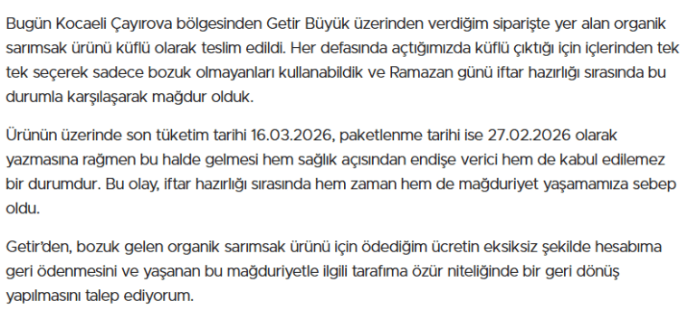 Kocaeli’de online sipariş krizi: Gelen ürün şok etti