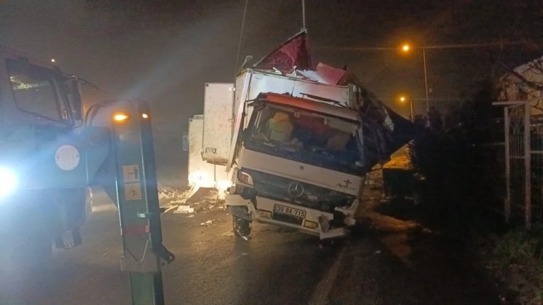 Büyükçekmece'de Hamsi Yüklü Kamyon Takla Attı