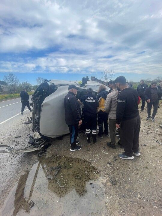 Kanala uçan Volvo hurdaya döndü