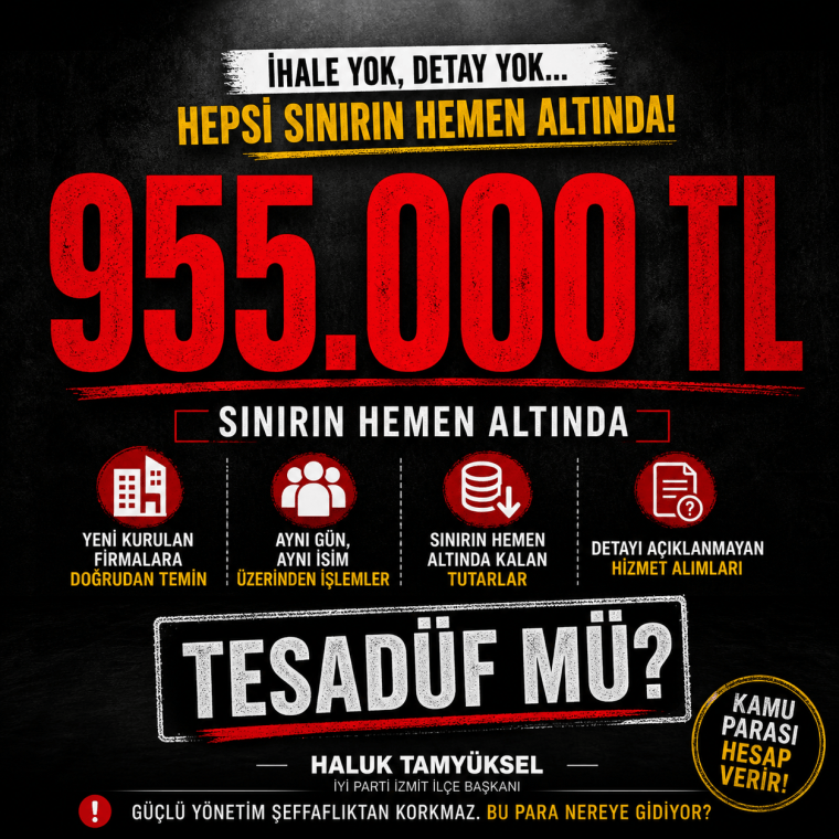 Tamyüksel’den Kocaeli Büyükşehir’e ‘doğrudan temin’ tepkisi