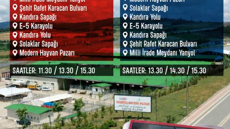 İzmit Belediyesinden Modern Hayvan Pazarı’na ücretsiz ulaşım desteği