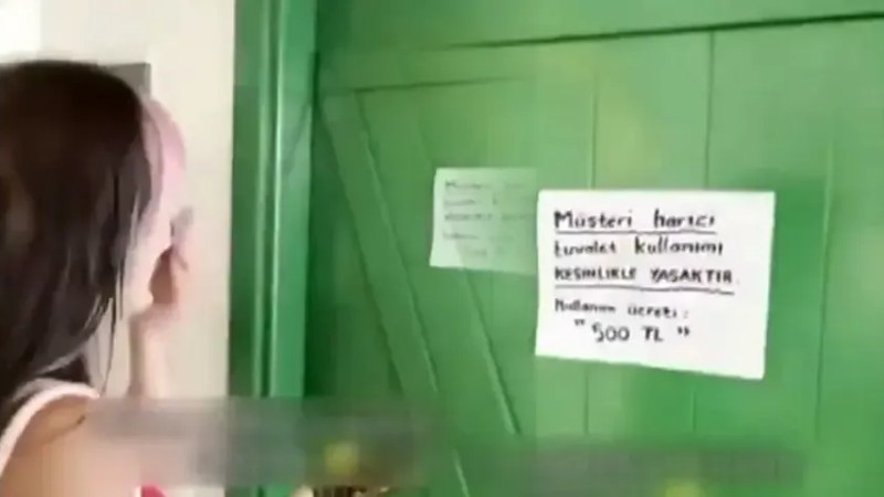 İşletmenin tuvalet uyarısı gündem oldu! Kapıdaki 500 TL detayı dikkat çekti