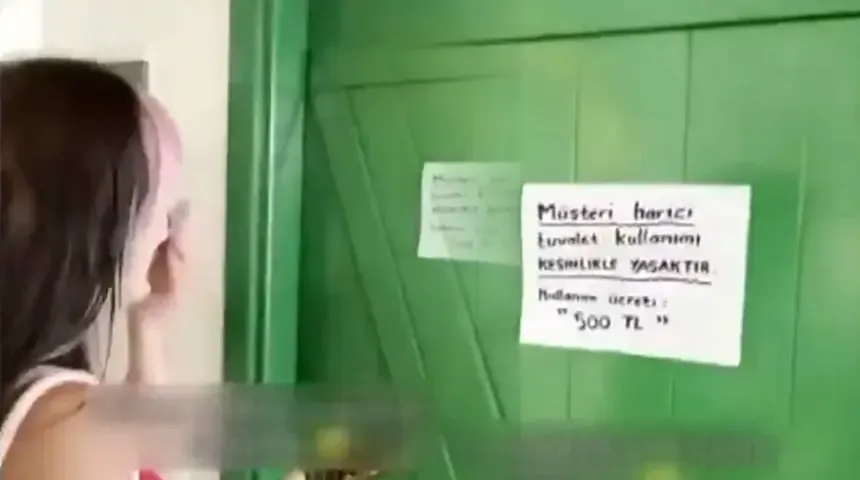 İşletmenin tuvalet uyarısı gündem oldu! Kapıdaki 500 TL detayı dikkat çekti