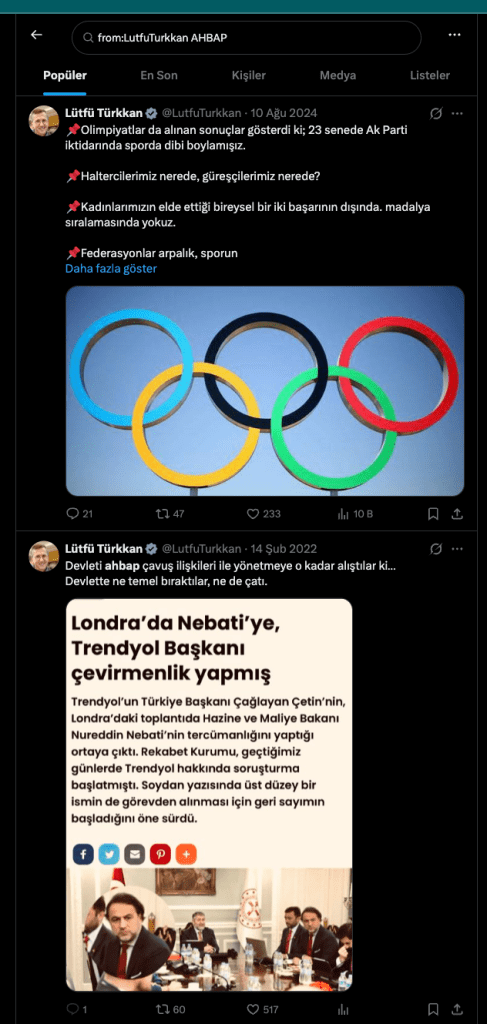 Lütfü Türkkan’da AHBAP’çı çıktı. Ama…