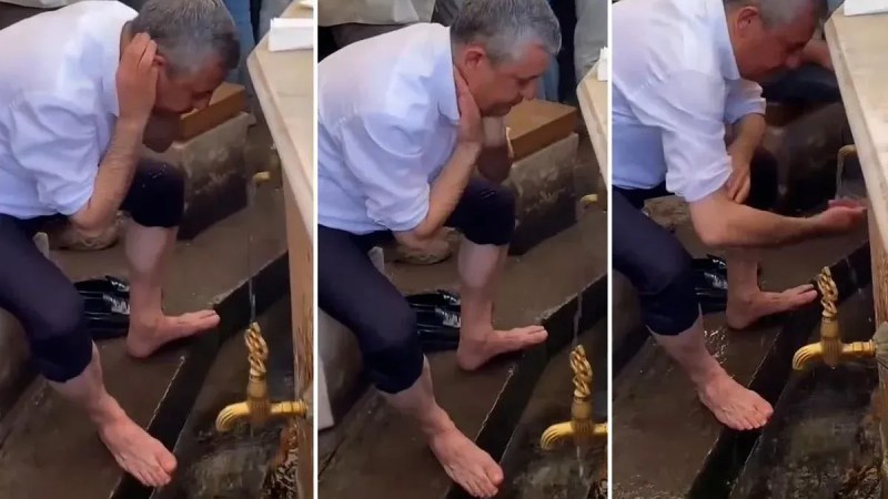 Özgür Özel’in abdest görüntüsü tartışma yarattı
