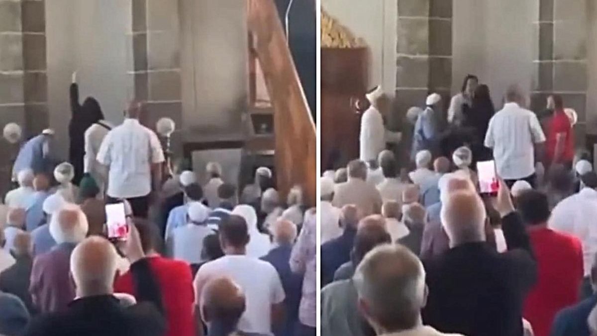 Camiye giren kadın cuma namazını karıştırdı!