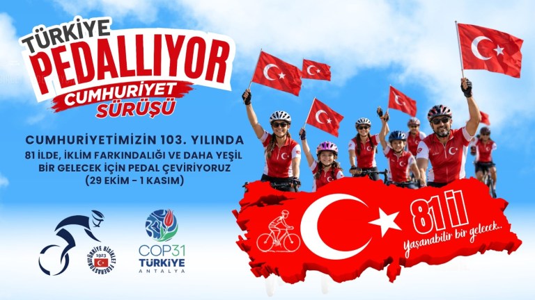 Kocaeli’de bisikletliler Cumhuriyet için buluşuyor