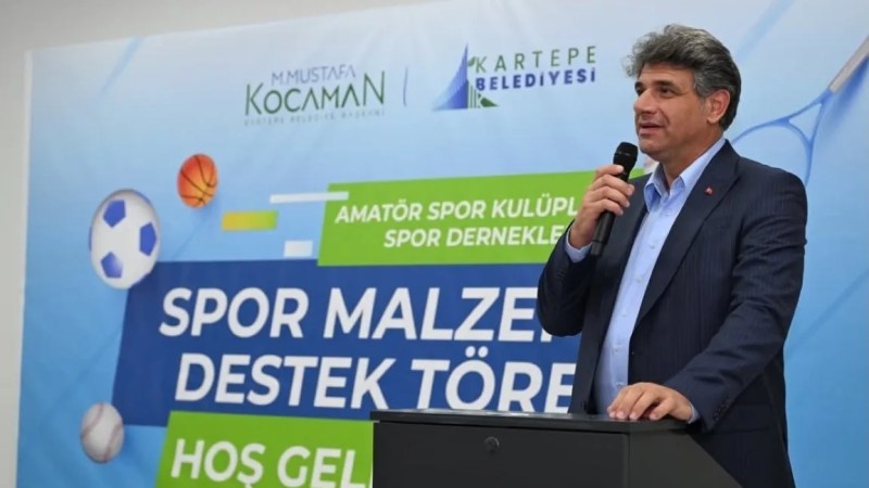 Kartepe'de amatör spora malzeme desteği